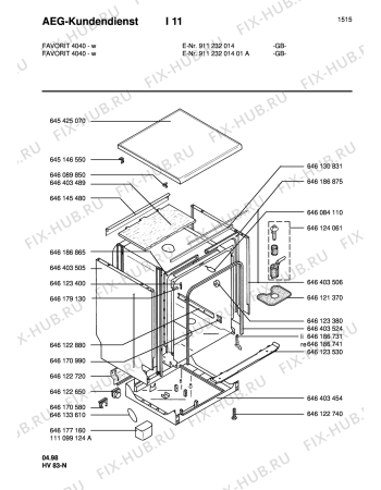 Взрыв-схема посудомоечной машины Aeg FAV4040-WGB - Схема узла Housing 001